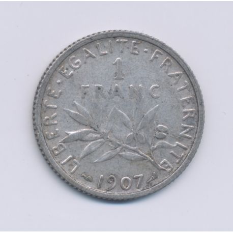 1 Franc Semeuse - 1907 - argent - TB+