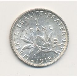 1 Franc Semeuse - 1918 - argent - SPL