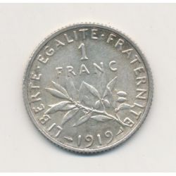 1 Franc Semeuse - 1919 - argent - SPL