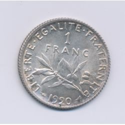 1 Franc Semeuse - 1920 - argent - SPL