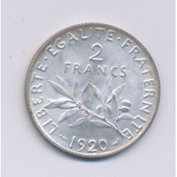 2 Francs Semeuse - 1920 - argent - SUP+
