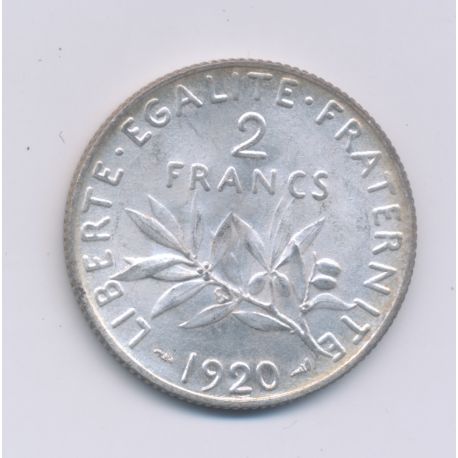 2 Francs Semeuse - 1920 - argent - SUP+