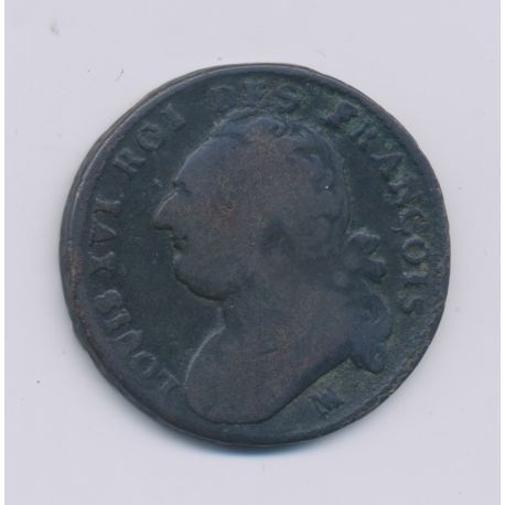 Louis XVI - 12 Deniers - 1793 MA Marseille - B/TB