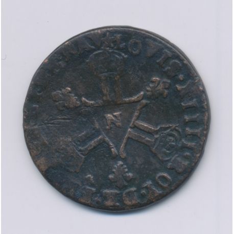Louis XIV - 6 deniers dits dardennes - 1712 N Montpellier - TB