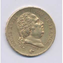 Louis XVIII - 40 francs Or - 1816 A Paris - TTB
