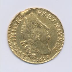Louis XIV - Louis d'or aux 4L - 1694 B Rouen 