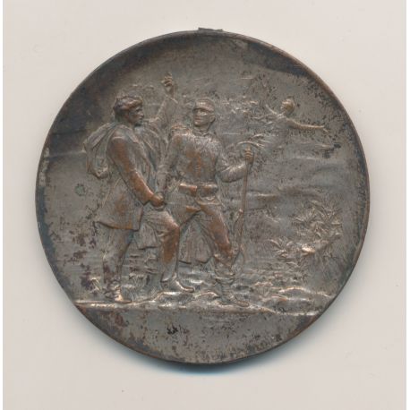 Médaille - Société de Tir - 2e arrondissement/1ère section - La Patriotique - bronze argenté - 47mm - TB/TTB