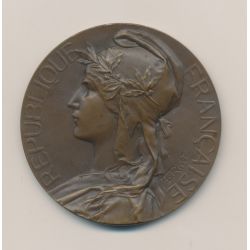 Médaille - Thème sur le Tir - bronze - 50mm - par Rivet - TTB+