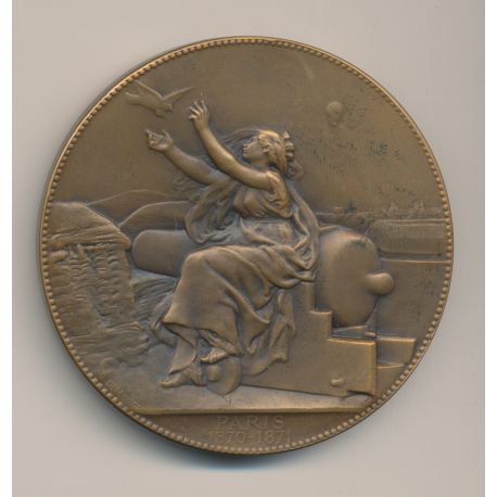 Médaille - Communications aériennes - 1870-71 - bronze - 63mm - C.Degeorge - TTB+