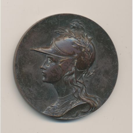 Médaille - Buste femme cuirassée - bronze - 50mm - TTB