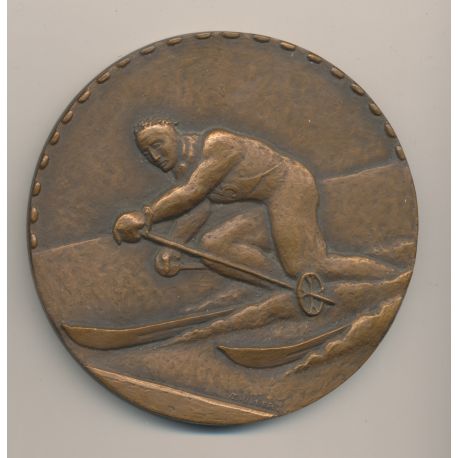 Médaille - Coupe nationale Inter finances 1952 - graveur Muller - bronze - 81mm - TTB+