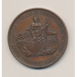 Médaille - Comice agricole Tours - cuivre - 40mm - TTB