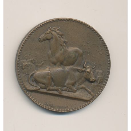 Médaille - Cheval et boeuf - A.Dubois - bronze - 32mm - TTB