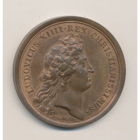 Médaille - Louis XIV - Fondation de la ville et du port de Rochefort - Refrappe 1966 sur la tranche - bronze - 41mm - SUP