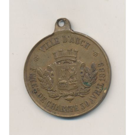 Médaille - Fêtes de charité - Ville d'Auch - 1888 - TTB+ - 28mm