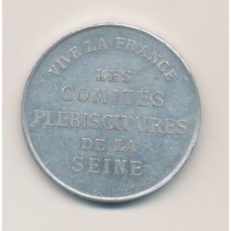 Médaille - Victor Napoléon - Vive la France - Les comités plébiscitaires de la Seine - aluminium - 37mm - TTB+