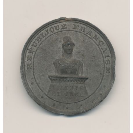 Médaille - La France a vaincue l'anarchie, le brigandage et les pétrolières - mai 1871 - étain - 30mm - TTB