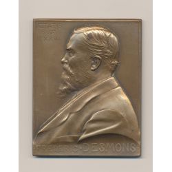 Plaquette - Frédéric Desmons - Sénateur - 1909 - bronze - G.Prudhomme - TTB+