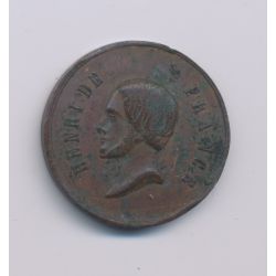 Médaille - Henri V - portrait à gauche - rides SPES - cuivre - 23mm - TB