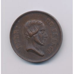 Médaille - Henri V - portrait à droite - rides SPES - cuivre - 23mm - TTB