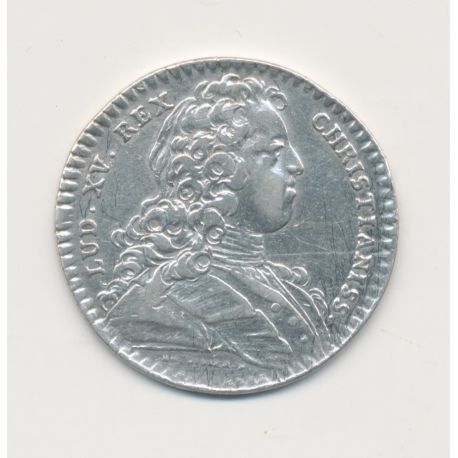 Jeton - Louis XV - Chambre aux deniers - 1728 - argent - 29mm - TB 