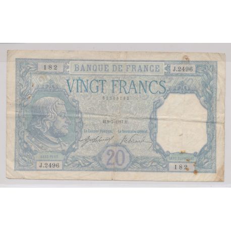 20 Francs Bayard - 9.07.1917 - J.2496 - TB