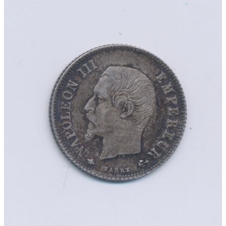 20 centimes Napoléon III - 1860 BB Strasbourg - Tête nue - SUP