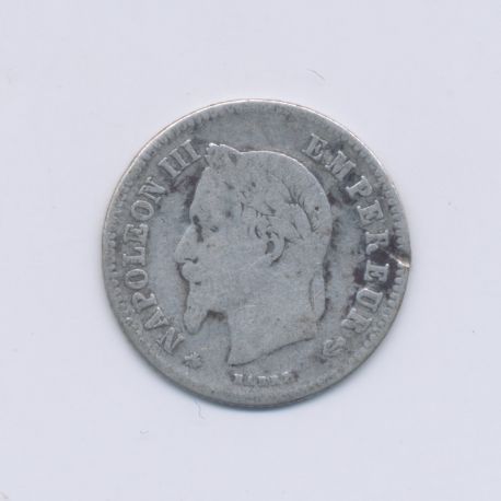 20 centimes Napoléon III - 1864 A Paris - Tête laurée - TB