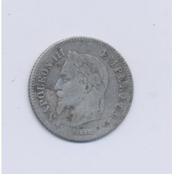 20 centimes Napoléon III - 1864 BB Strasbourg - Tête laurée - TB