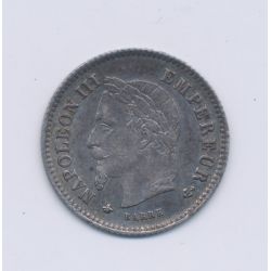 20 centimes Napoléon III - 1867 A Paris - Tête laurée - SUP+