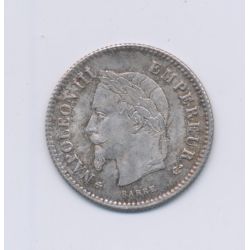 20 centimes Napoléon III - 1867 BB Strasbourg - Tête laurée - TTB+