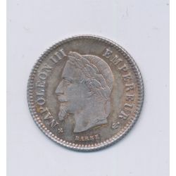 20 centimes Napoléon III - 1867 BB Strasbourg - Tête laurée - SUP+
