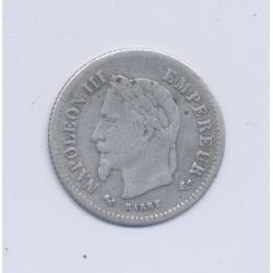 20 centimes Napoléon III - 1867 K Bordeaux - Tête laurée - TB