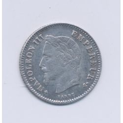 20 centimes Napoléon III - 1868 BB Strasbourg - Tête laurée - TTB+