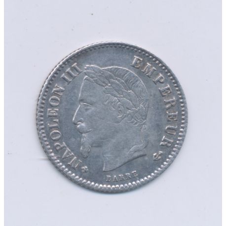 20 centimes Napoléon III - 1868 BB Strasbourg - Tête laurée - TTB+