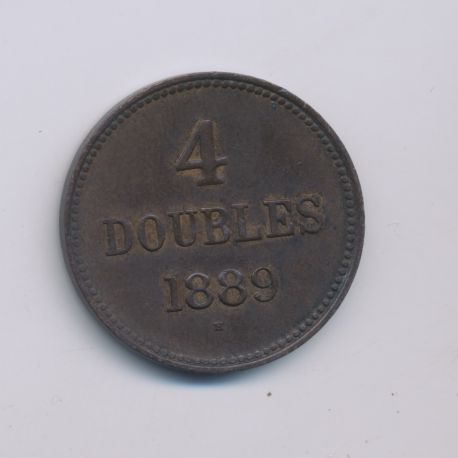 Guernesey - 4 Doubles - 1889 H - bronze - TTB