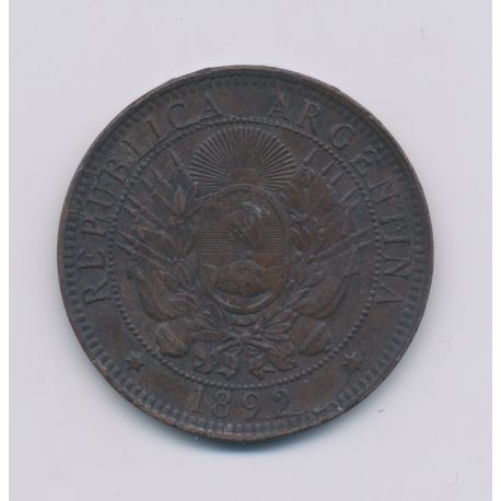 Argentine - 2 Centavos - 1892 - bronze - TTB