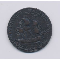 Angleterre - Token - 1/2 Penny Liverpool - 1794 - cuivre - TTB