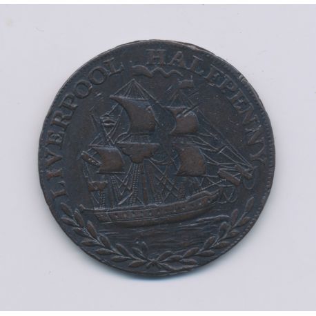Angleterre - Token - 1/2 Penny Liverpool - 1794 - cuivre - TTB