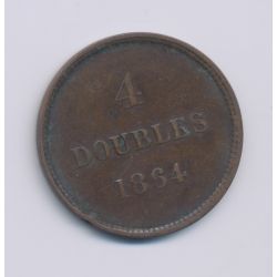 Guernesey - 4 Doubles - 1864 - bronze - TB/TTB