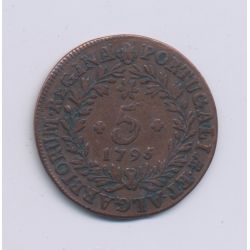 Acores - 5 Reis - 1795 - cuivre - TTB