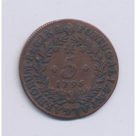 Acores - 5 Reis - 1795 - cuivre - TTB