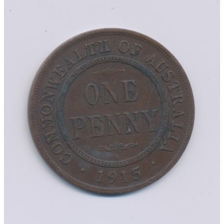 Australie - 1 Penny - 1919 - George V - cuivre - TTB