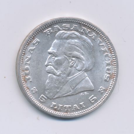 Lituanie - 5 Litai - 1936 - argent - TTB+