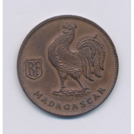 Madagascar - 1 Franc - 1943 - bronze - TB+