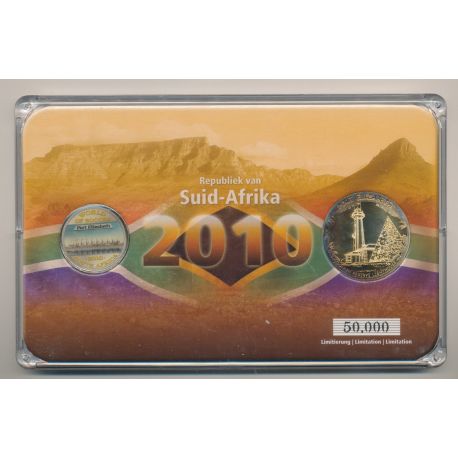 5 Rand + Médaille Port Elisabeth - Coffret Coupe du monde Afrique du Sud 2010