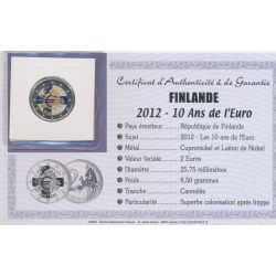 2 Euro couleur - Finlande - 10 ans euro - 2012