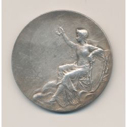 Médaille - Femme assise - bronze argenté - 50mm - TTB