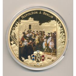 Médaille - Napoléon à Berlin  - Collection Napoléon Bonaparte - couleur et insert swarovski - 70mm