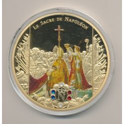 Médaille - Le Sacre de Napoléon  - Collection Napoléon Bonaparte - couleur et insert swarovski - 70mm